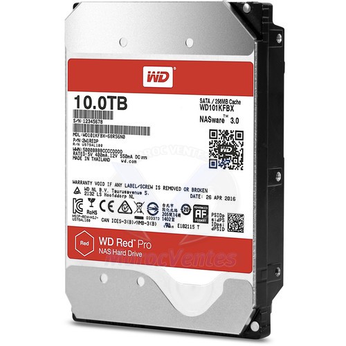 Disque dur 10 To Rouge Pro 7200 tr/min SATA III 3.5" NAS interne HDD WD101KFBX