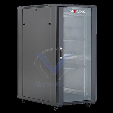 COFFRET INFORMATIQUE 24U 600MM D600MM H1300MM + ÉTAGÈRE + 2VENTILATEURS