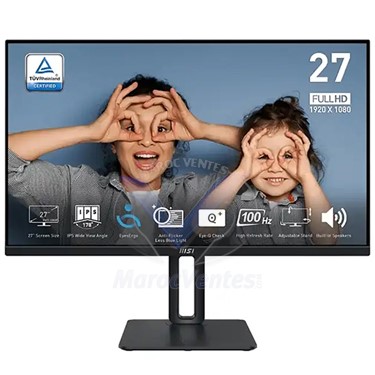 Moniteur MSI PRO M275P 100Hz 1ms  27" Full HD 1920 x 1080 EyesErgo HDMI D-Sub