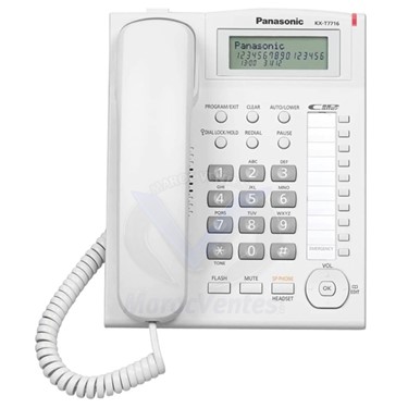 TELEPHONE FIXE ANALOGIQUE PANASONIC KX-T7716X AVEC IDENTIFICATION DE L'APPELANT ET HAUT-PARLEUR MAINS LIBRES