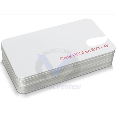 CARTE PVC RFID MIFARE DESFIRE EV1 4K 13.56MHZ SANS FIL 0,8MM 13.56MHZ