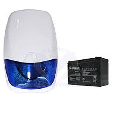 Sirène Extérieure Avec Flash Bleu LED Double 120db