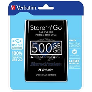 DISQUE DUR PORTABLE USB STORE 'N' GO 3.0, 500GO