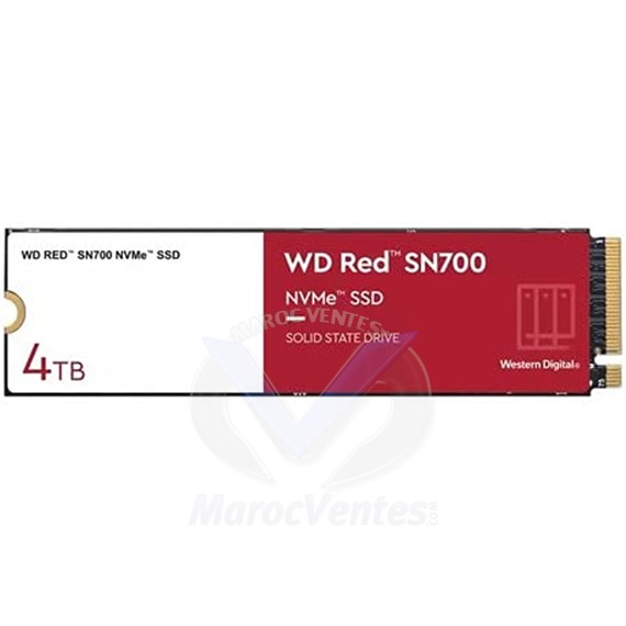 Disque Dur Interne Red SN700 SSD 4TB M.2 NVMe R/W 3430MB/s 3000MB/s WDS400T1R0C