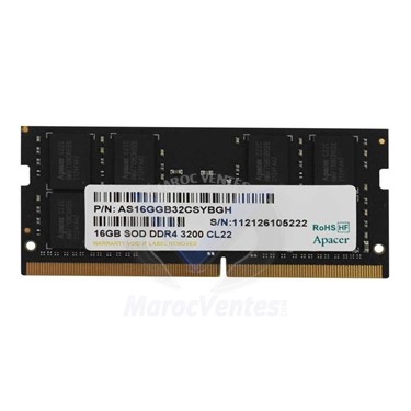 Mémoire RAM  APACER 16 GB DDR4-3200-22 SODIMM 1024*8