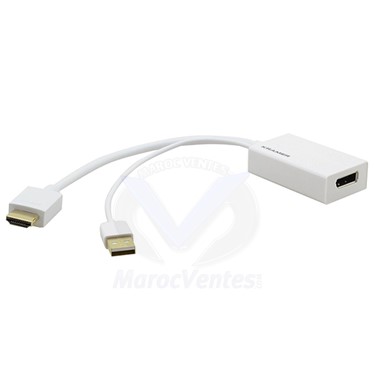 CÂBLE ADAPTATEUR HDMI (M) VERS DISPLAYPORT (F) 4K 2.0 ALIMENTATION USB