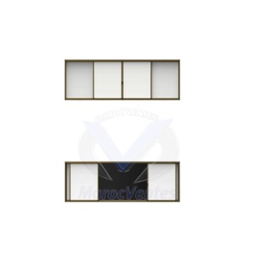 TABLEAU BLANC 4 VOLETS DONT 2 COULISSANTS EIB 4 SLIDING WHITE BOARD 400*130*10CM WITH FRAMES