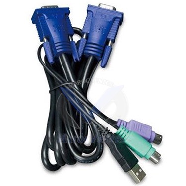 Câble KVM USB de 1,8 3 ou 5M avec Convertisseur PS2 vers USB intégré