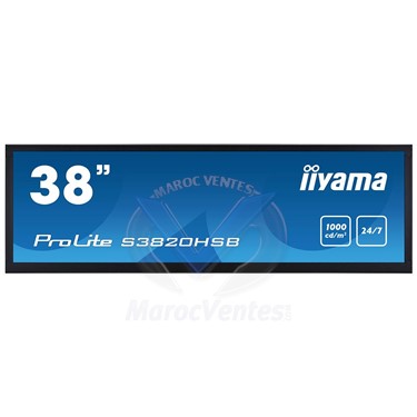 Écran LED 38" ProLite 1920 x 540 pixels HDMI/VGA/DVI Haut-parleurs intégrés 24/7