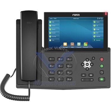 Téléphone IP Haut Gamme Ecran Tactile 7" 20 Lignes SIP Bluetooth Intégré 127 DSS Sans Alimentation
